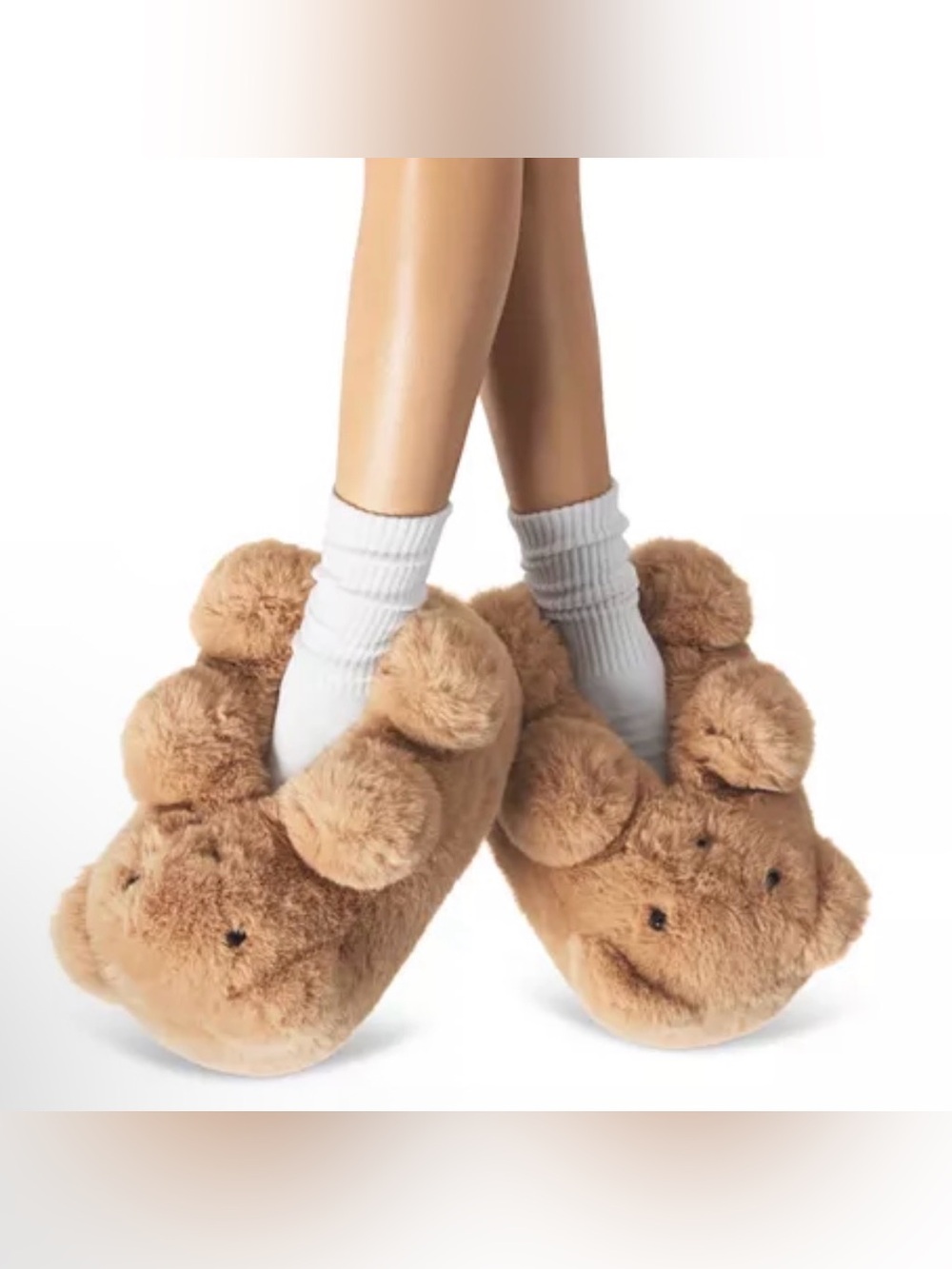 🧸 RARE SKIMS Teddy Bear Slipper • Light Brown • 35 • NWT 🍪☁️